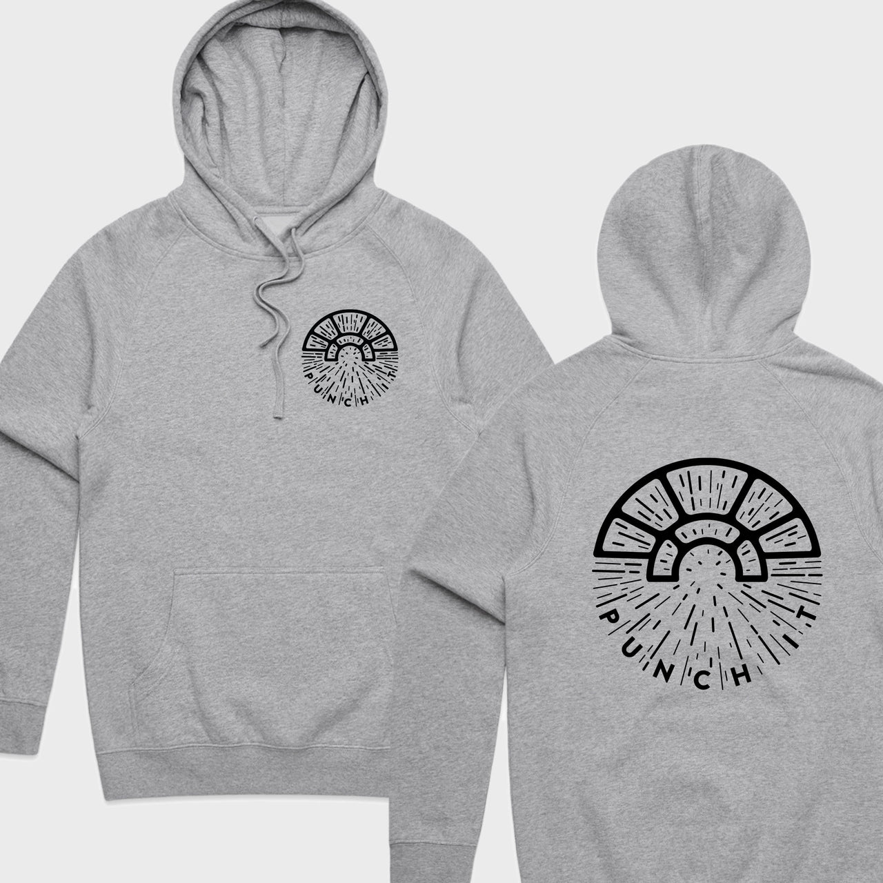 PUNCH IT | Hoodie | Heather Grey | Front & Back Print